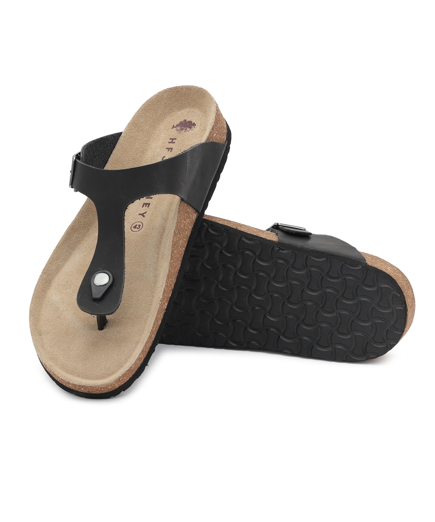 Nivera 2.0 Men’s Cork Footbed Thong Sandal (Black)