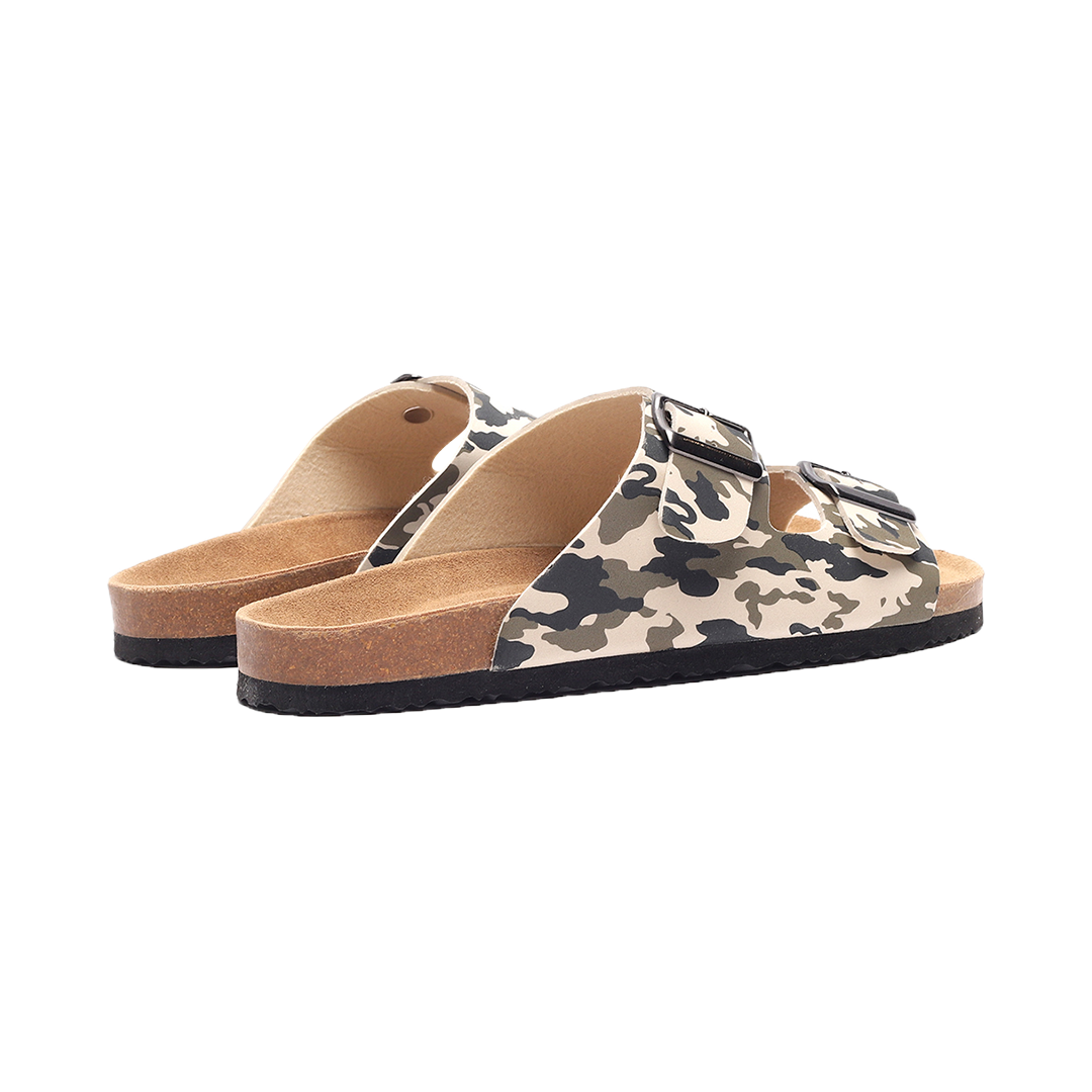 Zeno Camouflage Men's Two-Strap Sandals (Beige)