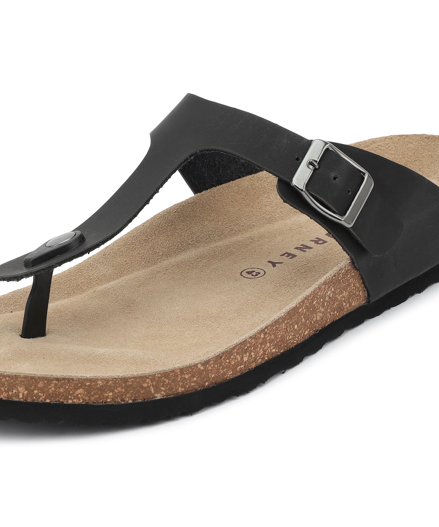 Nivera 2.0 Men’s Cork Footbed Thong Sandal (Black)