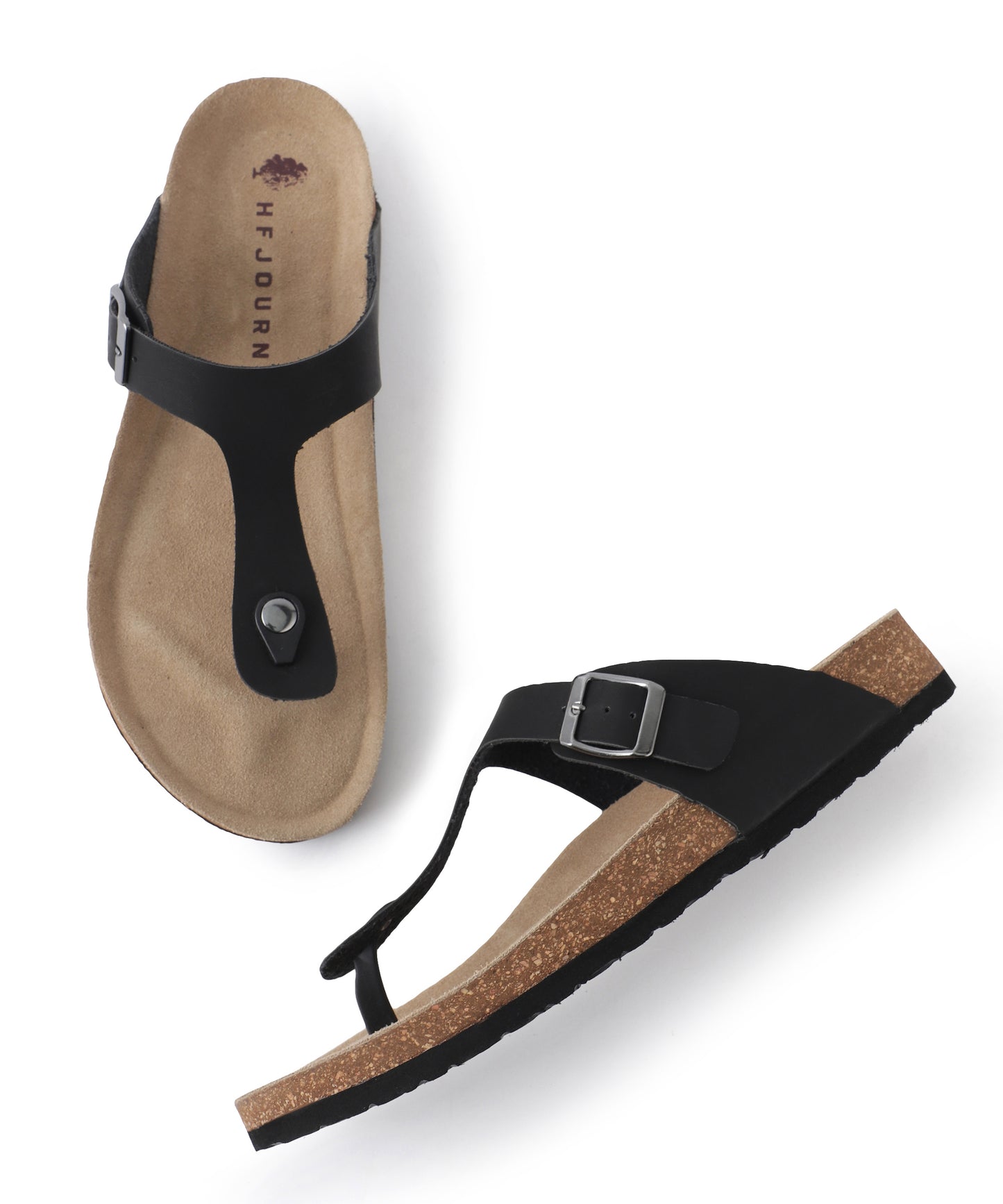 Nivera 2.0 Men’s Cork Footbed Thong Sandal (Black)