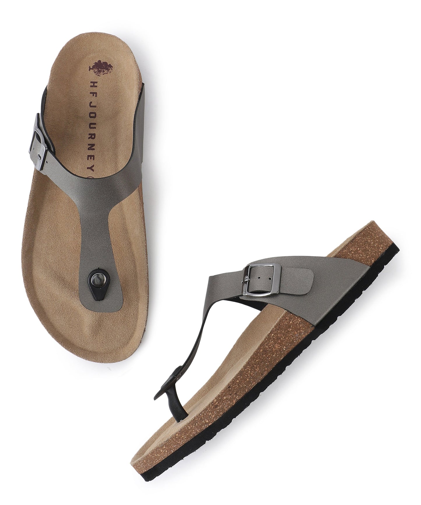 Nivera 2.0 Men’s Cork Footbed Thong Sandal (Pewter)