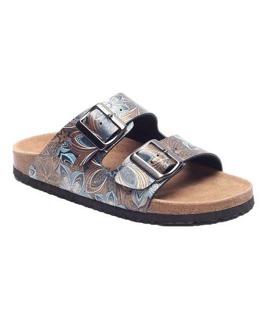 Amelia Women's Two Strap Sandals (Blue)