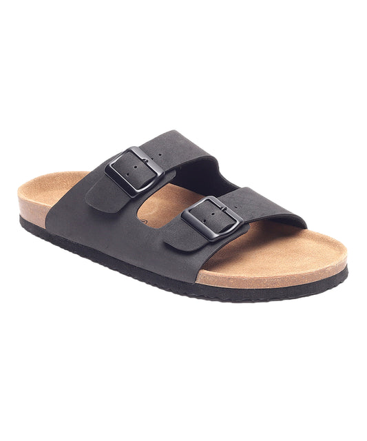 Zeno Men's Two-Strap Sandals (Black)