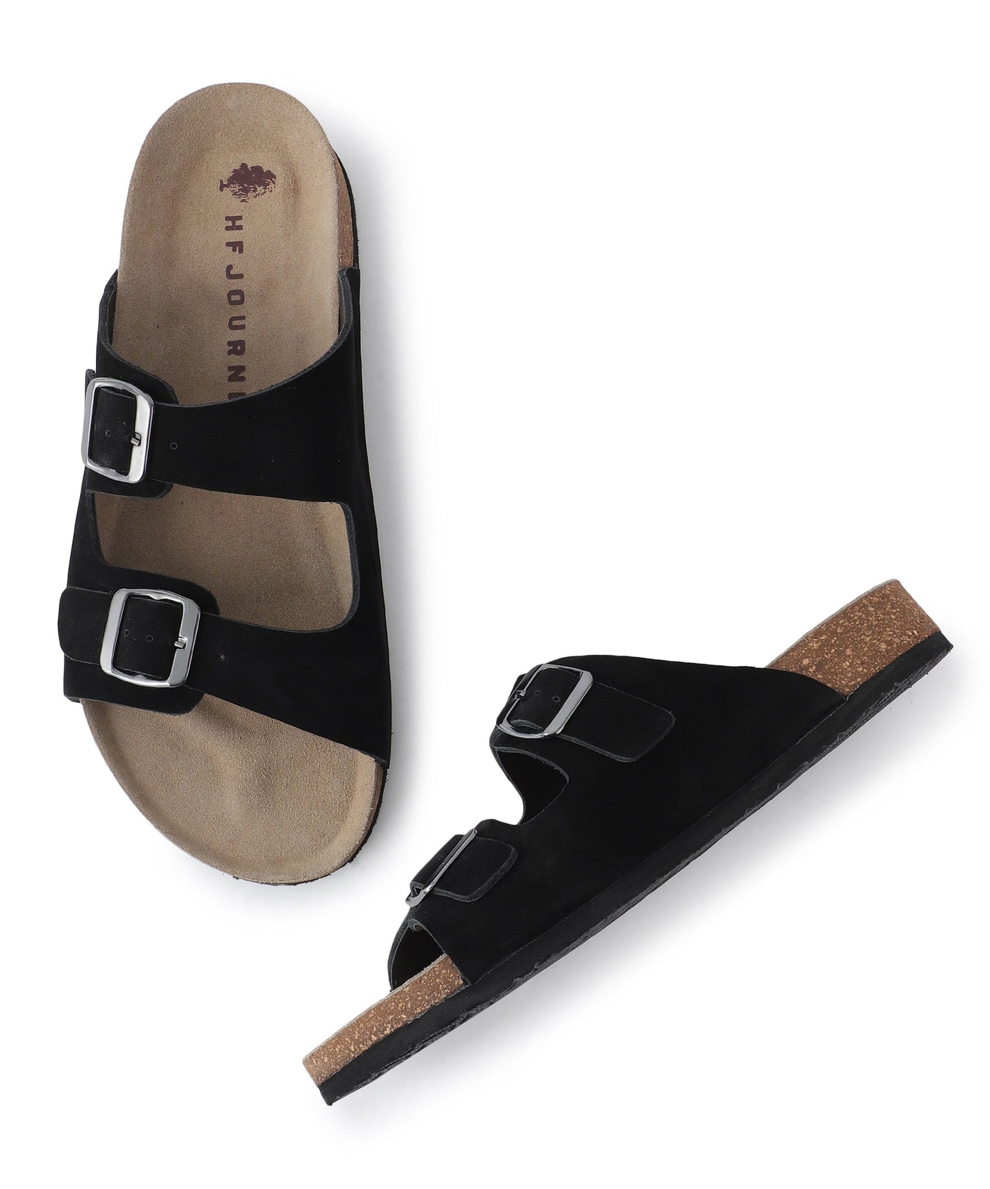 Zeno Leather 2.0 Men's Two-Strap Sandals (Black)