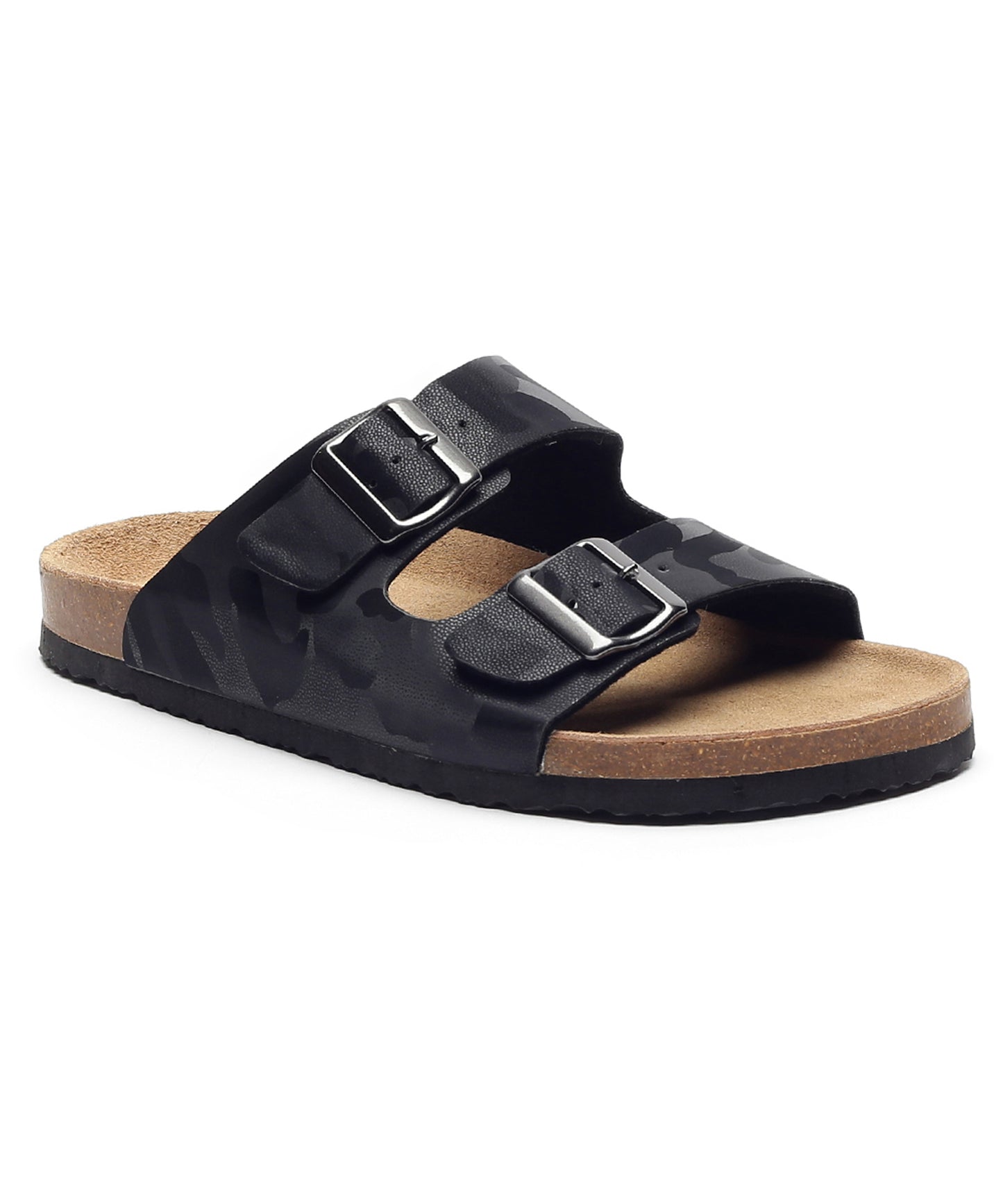 Zeno Camouflage Men's Two-Strap Sandals (Black)